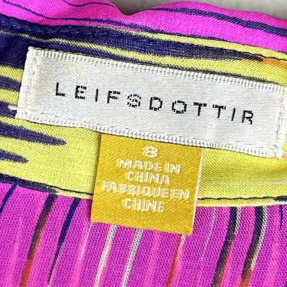 Anthropologie Leifsdottir 100% Silk Colorful Abstract Blouse Size 8 - Picture 8 of 9